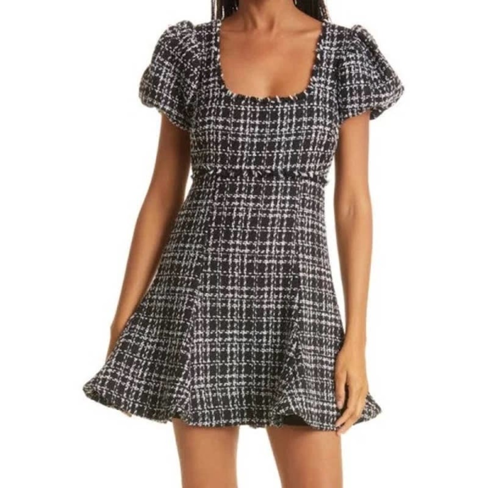 Likely Black and White Tweed Mini Dress